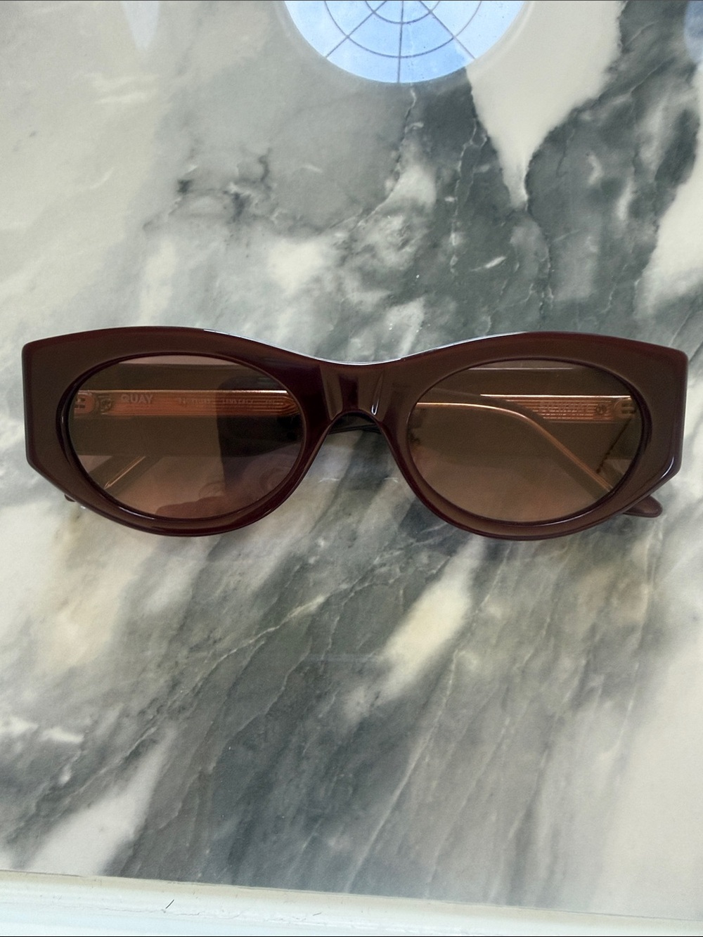 Quay Australia Wine Burgundy Oval Sunglasses
